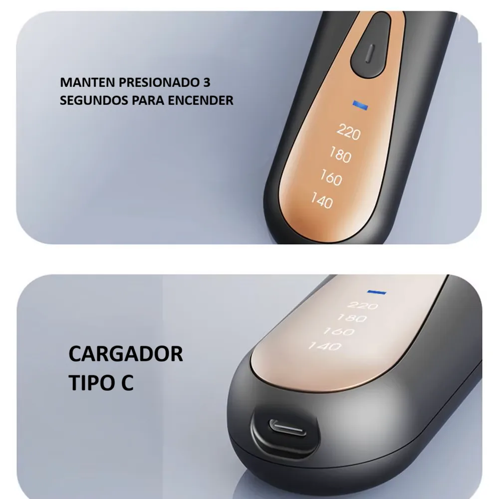 Cepillo Plancha Cabello Inalámbrico Recargable USB - Imagen 3