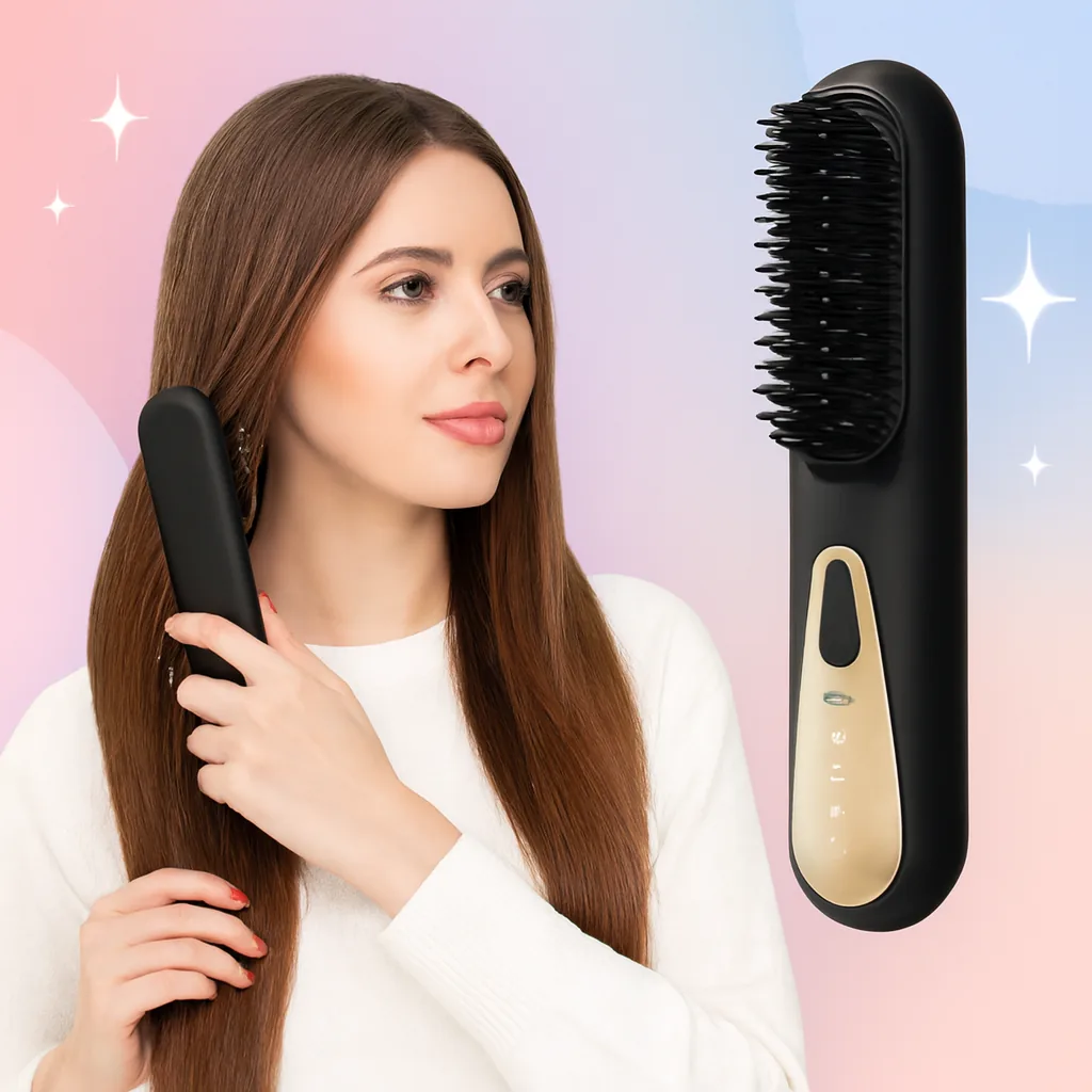 Cepillo Plancha Cabello Inalámbrico Recargable USB - Imagen 4